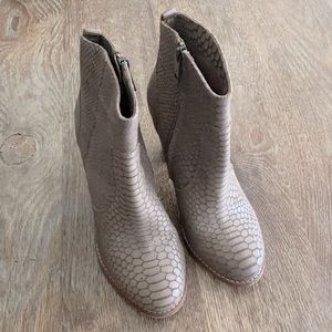 Snakeskin (faux) booties